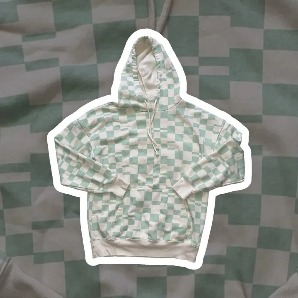 Wild Fable Checkered Unisex Hoodie Size Small - Picture 2 of 3